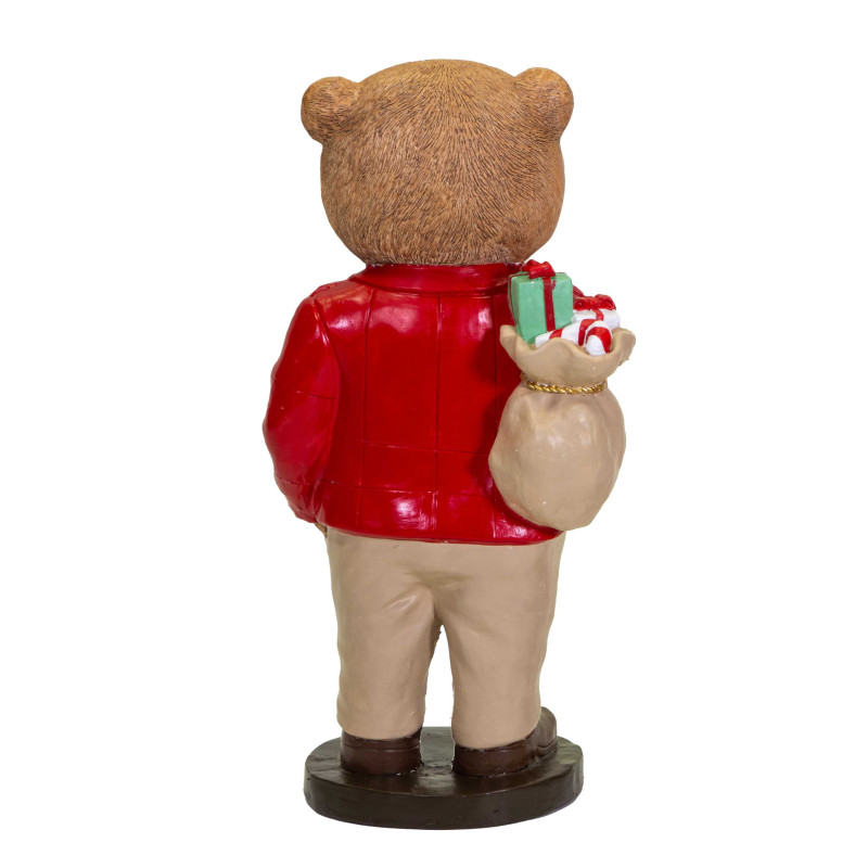 Orso resina elegante rosso cm30x31h76