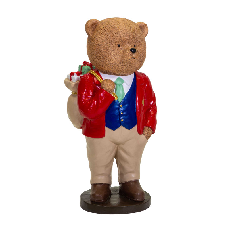 Orso resina elegante rosso cm30x31h76