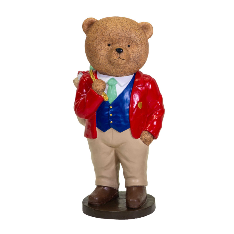 Orso resina elegante rosso cm30x31h76