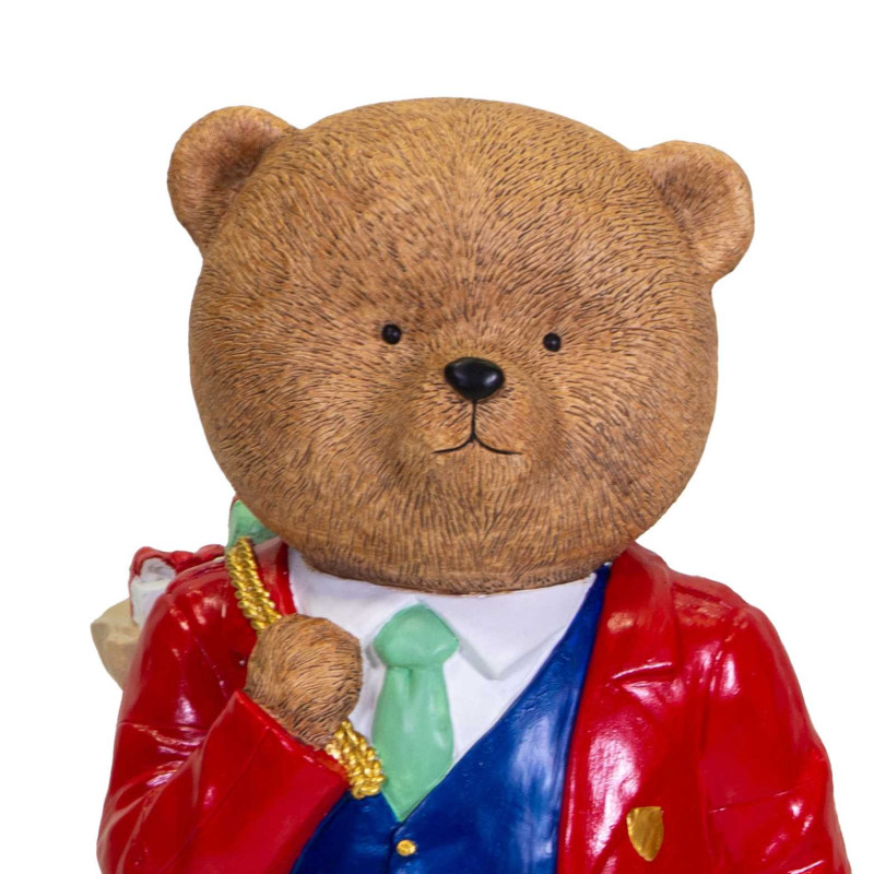 Orso resina elegante rosso cm30x31h76