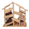 Nativita' tessuto con capanna rosso cm30x15h31