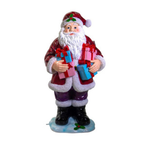 Babbo natale resina rosso con regali cm60x50h122
