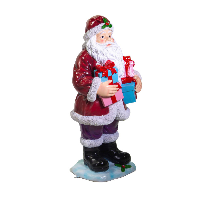 Babbo natale resina rosso con regali cm60x50h122