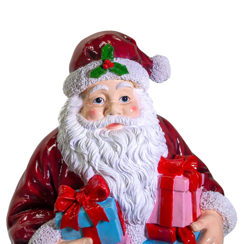 Babbo natale resina rosso con regali cm60x50h122