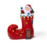 Babbo natale resina dentro calzino rosso cm68x28h81