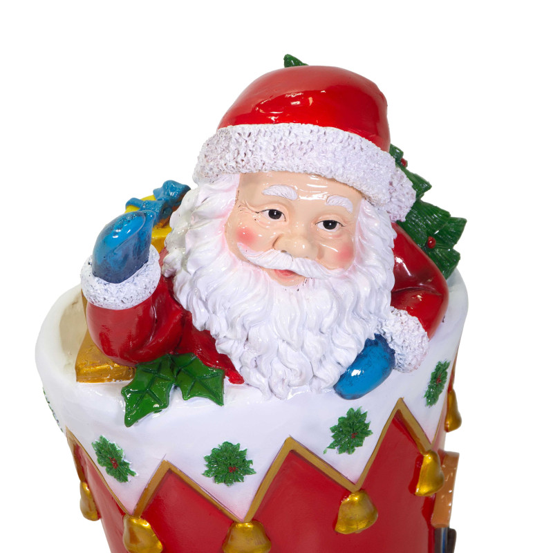 Babbo natale resina dentro calzino rosso cm68x28h81