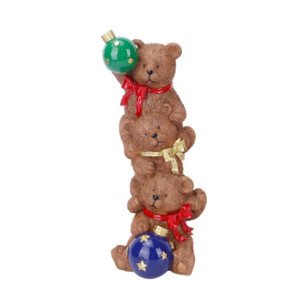 Orso resina tris con sfere verde cm21,2x16,8h39,5
