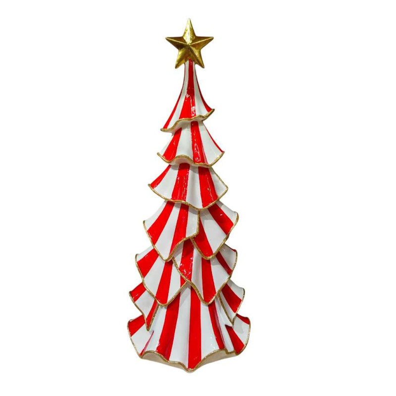 Albero resina circo bianco e rosso cm19x15h46,5