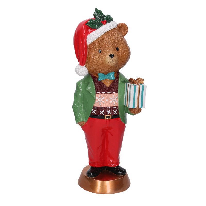 Orso resina con regalo oro cm18x15h47,5