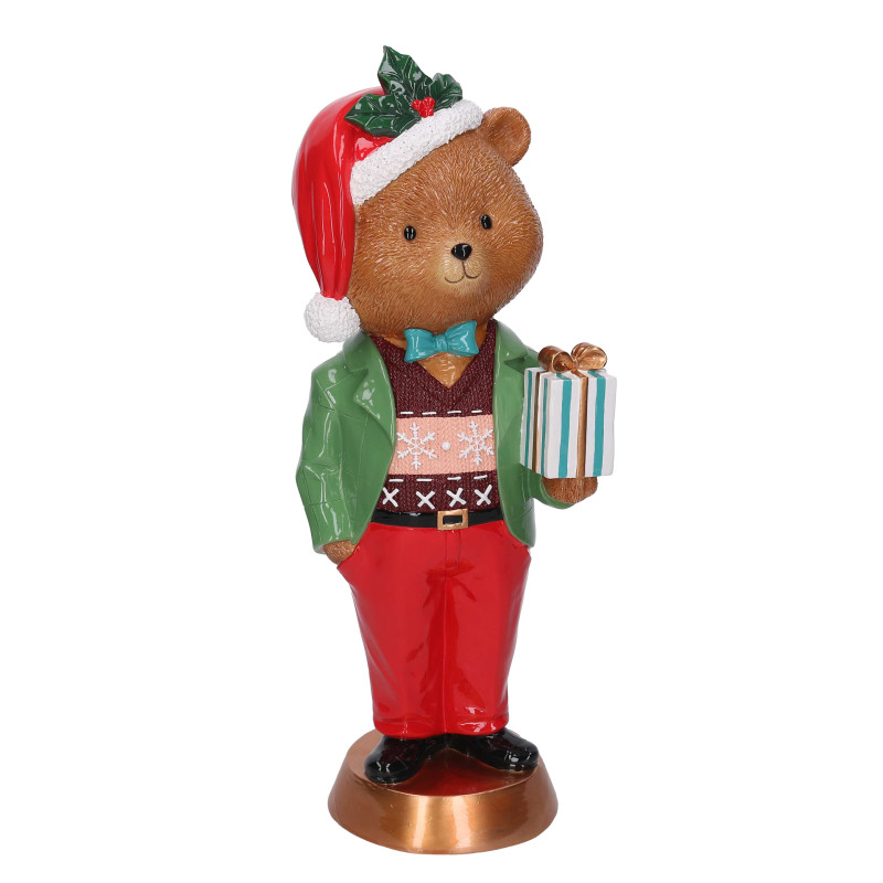 Orso resina con regalo oro cm18x15h47,5