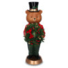 Orso resina rosso con ghirlanda con led cm22x20h61