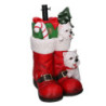 Base albero max h210 resina stivali rosso con cagnolini