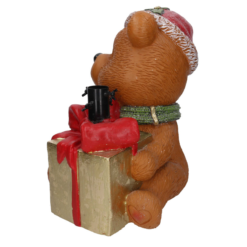Base albero max h150 resina orso con regalo rosso