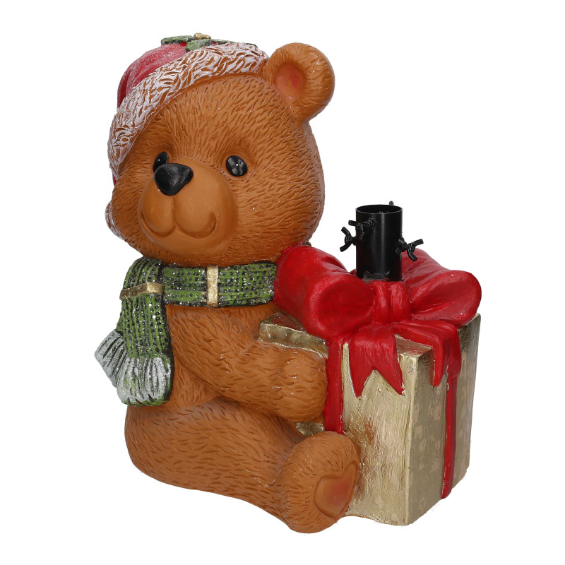 Base albero max h150 resina orso con regalo rosso