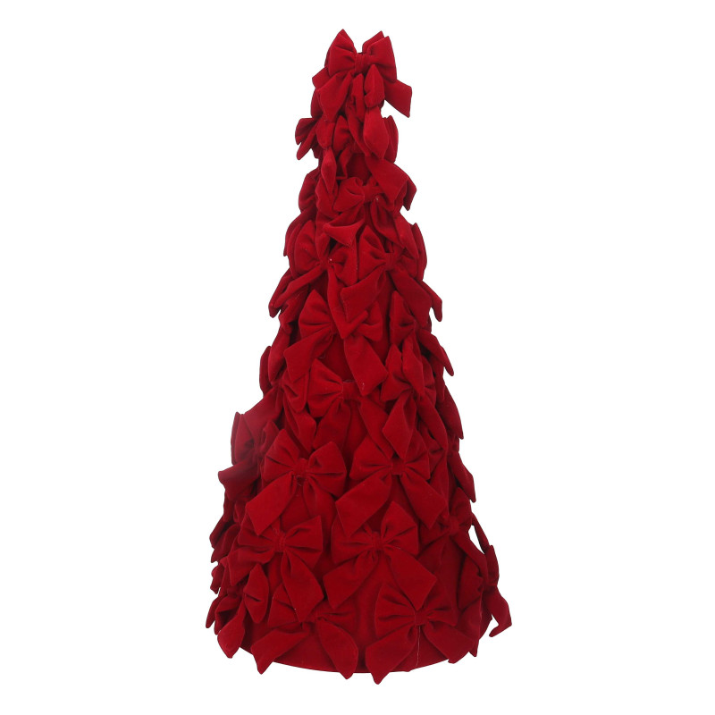 Albero velluto fiocchi rosso cm ø30h60