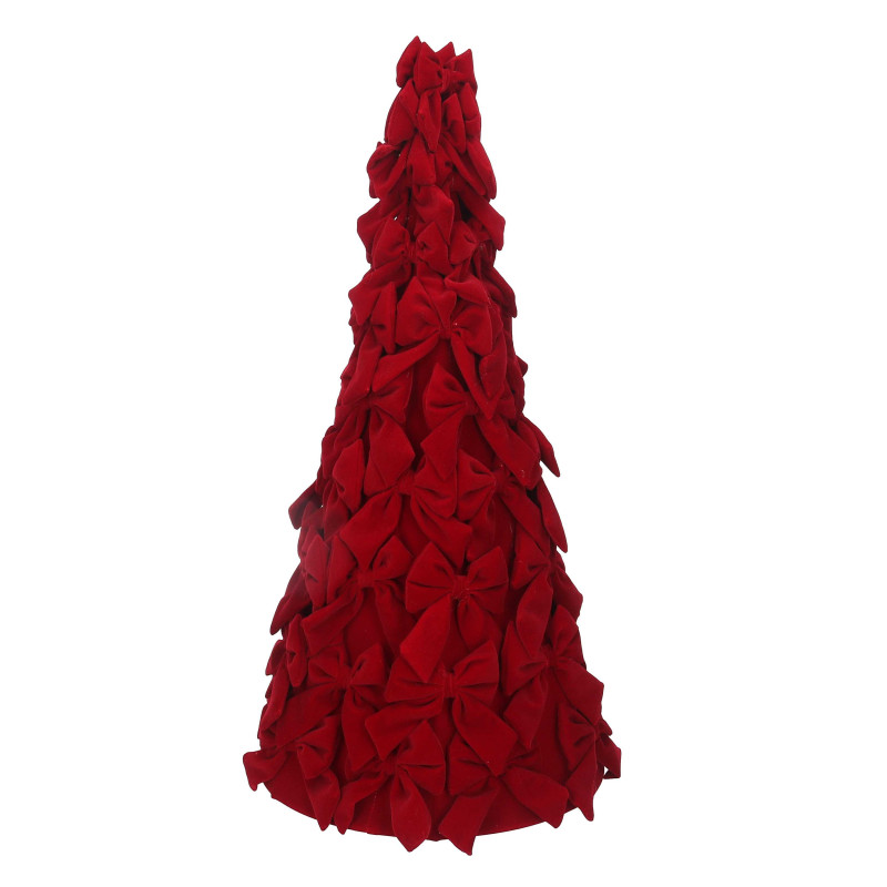 Albero velluto fiocchi rosso cm ø30h60