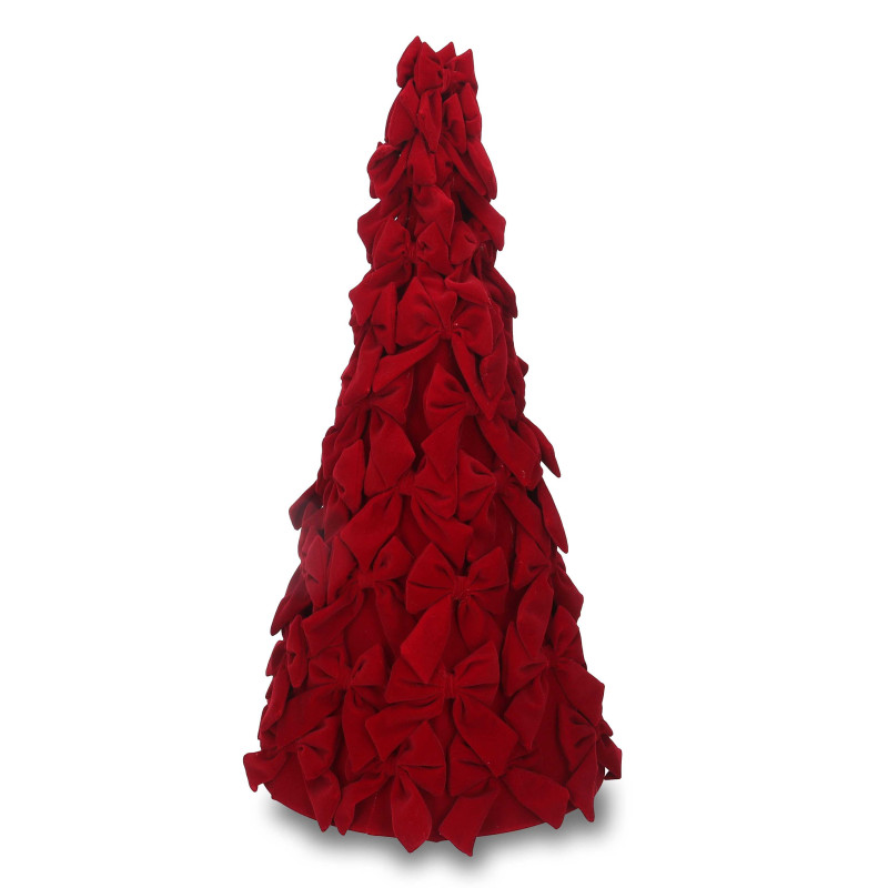 Albero velluto fiocchi rosso cm ø30h60