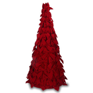 Albero velluto fiocchi rosso cm ø40h80