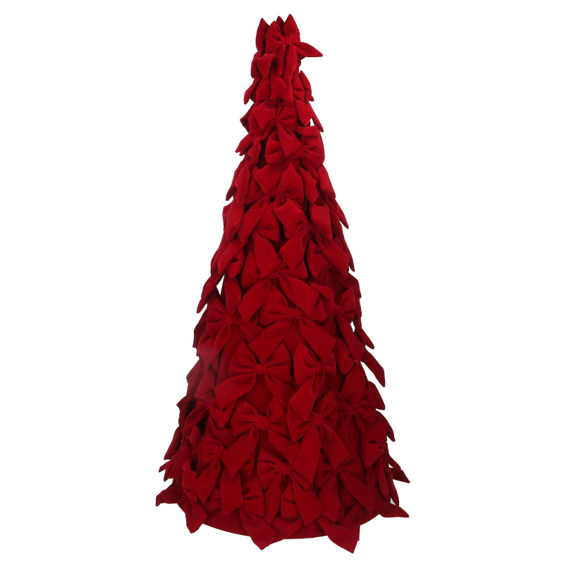 Albero velluto fiocchi rosso cm ø40h80