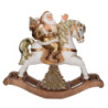 Babbo natale resina su cavallo a dondolo oro cm58x18h52