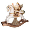 Babbo natale resina su cavallo a dondolo oro cm58x18h52