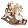 Babbo natale resina su cavallo a dondolo oro cm58x18h52