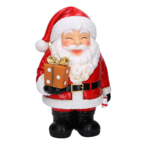 Zoom Babbo natale resina con regalo rosso cm30x25h47