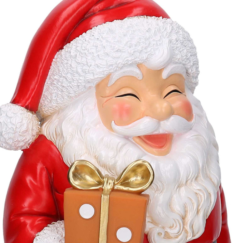 Babbo natale resina con regalo rosso cm30x25h47