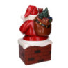 Babbo natale resina in camino rosso cm28,5x32h50,5
