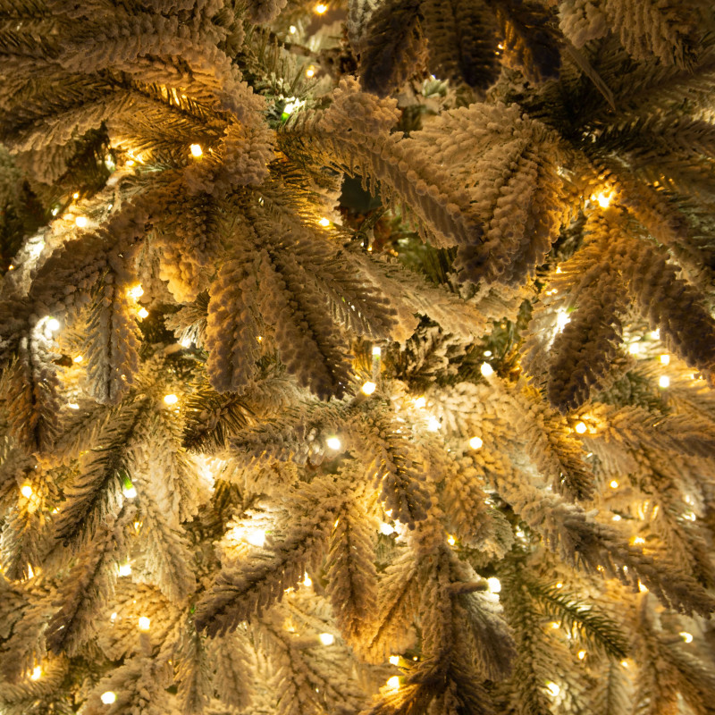 Albero Monte Mulberry verde innevato 1490 rami 1300 led cm