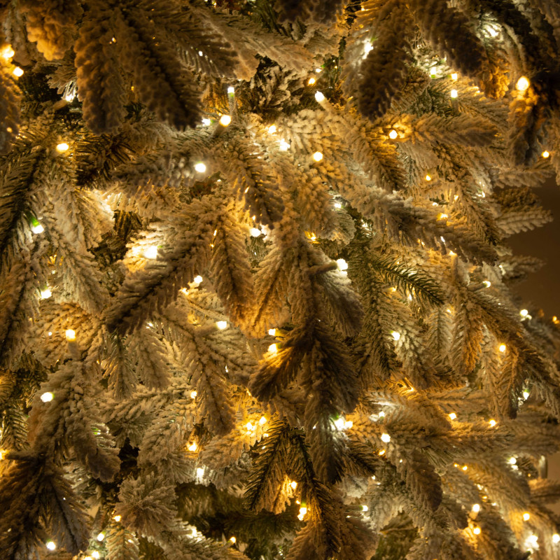 Albero Monte Mulberry verde innevato 3484 rami 3200 led cm