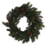 Coroncina plastica con pigne verde cm ø61x16,5