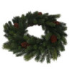 Coroncina plastica con pigne verde cm ø61x16,5