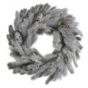 Coroncina plastica con pigne innevato verde cm ø61x16,5