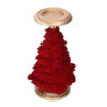 Portacandele resina albero oro floccato rosso cm20,5x19h35,5