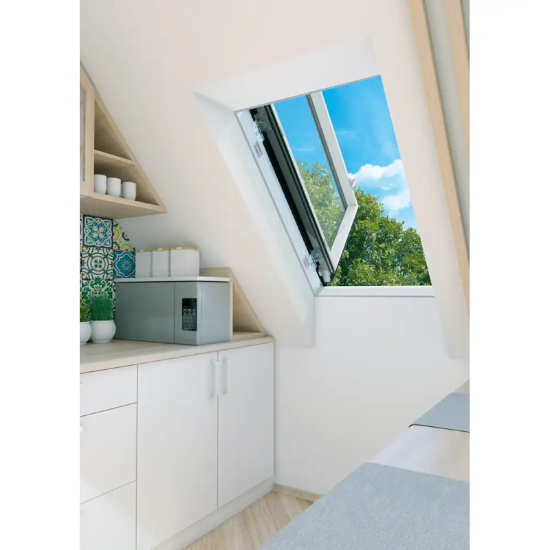 Finestra da tetto FAKRO PWP apertura a libro in PVC bianco | Levante Shop
