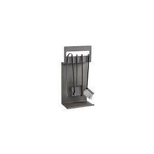 Porta attrezzi Set camino 4 in acciaio - Made in Italy