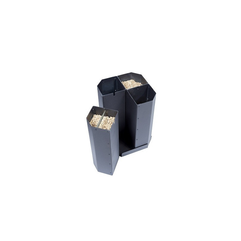Portalegna Pellet quattro in acciaio - Made in Italy