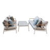 Set Cassis Moia alluminio bianco e teak salotto giardino moderno