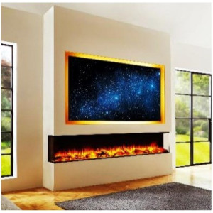 Lepiaki 220 camino elettrico a LED con doppia decorazione