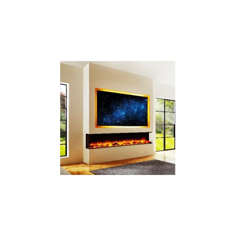 Lepiaki 220 camino elettrico a LED con doppia decorazione
