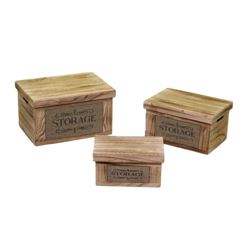 Scatola legno 1-3 naturale storage rettangolare cm42x31h24