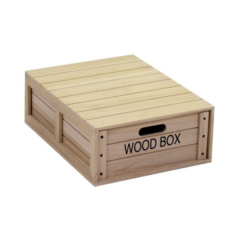 Scatola legno oxford con cassetto rettangolare cm50x39h18, vacchetti