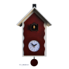 Orologio con cucù con cassa laccata e pannello betulla Made in Italy