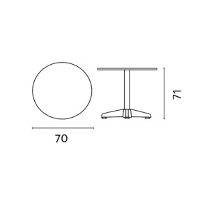 Zoom Tavolo MOIA Contract in alluminio e acciaio