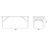 Tavolo birreria Moia 220x80 cm legno massello robusto da giardino
