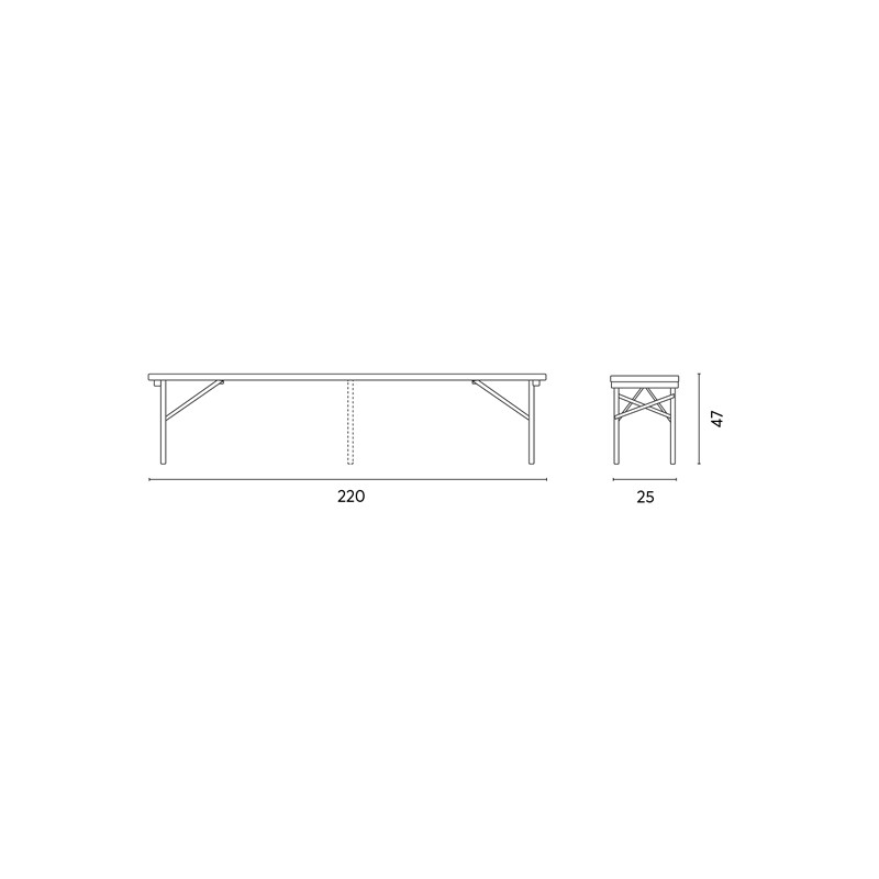 Set 2 panche Moia birreria 220x24x48 cm robuste da esterno