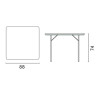 Tavolo Quadrato 88x88cm Fisso STK10 Moia per Catering