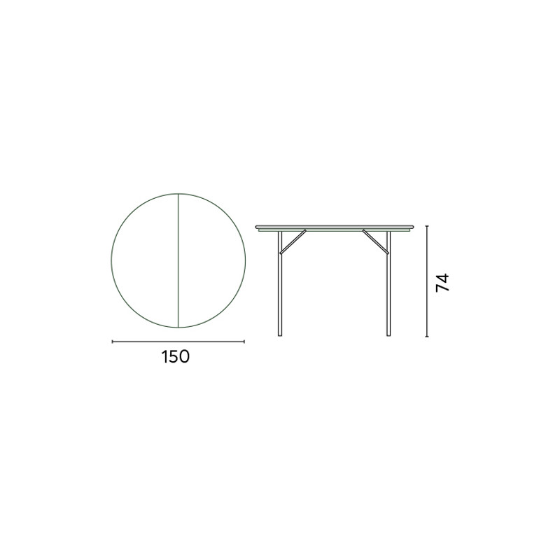 Tavolo Tondo Pieghevole TTK06 Moia Catering Ø150cm