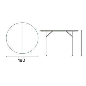 Zoom Tavolo da catering pieghevole TTK11 MOIA Ø 180 cm
